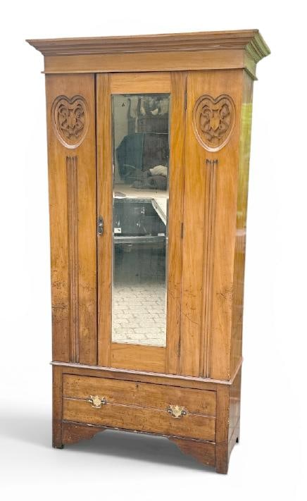 Nice 19th c maple armoire, with hooks inside for hanging, structurally sound, from nice home in the (1 of 2)
