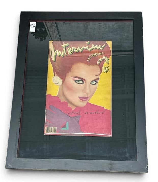 Andy Warhol signed June/July 1981 Interview Magazine with Maura Moynihan on cover, illustrated by (1 of 2)