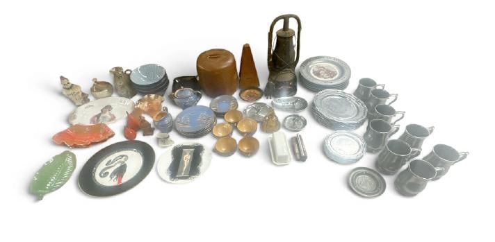 Large estate lot pewter items, glassware, porcelains and misc. estate goods, good lot for a dealer (1 of 1)