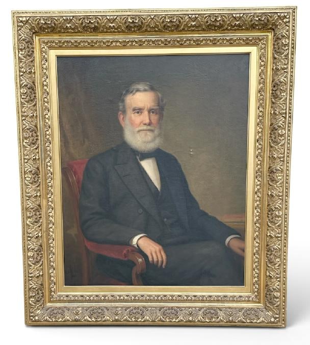 Nicholas Kittell (1822-1894 ) Coumbia County, N.Y. large o/c portrait of Gentleman identified on (1 of 4)