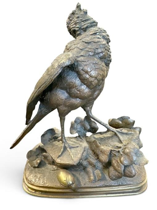 Ferdinand Pautrot (1832 - 1874) bronze bird on base, signed on base, with (PARIS 1869), beak is: Ferdinand Pautrot (1832 - 1874) bronze bird on base, signed on base, with (PARIS 1869), beak is broken off, measures 7.5" high. From NYC estate, just how we found it.