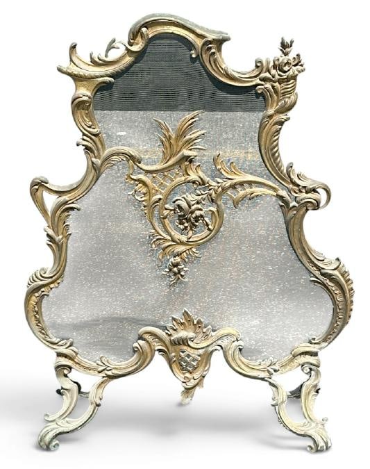 Circa 1890's bronze decorative fire screen in nice overall estate condition, nice old patina, (1 of 1)