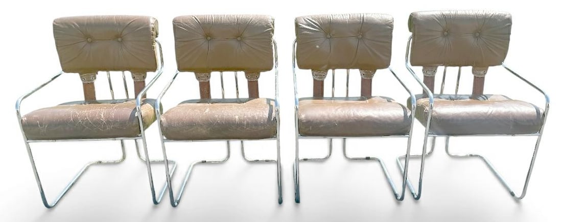 (4) (TUCROMA ) chairs designed by ( Guido Faleschini ) from local estate in Hudson Valley by way of (1 of 1)