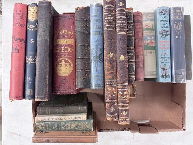 18 Antiquarian Books incl. President McKinley. Lot includes The Wonder Book of Motors; The Great (1 of 4)