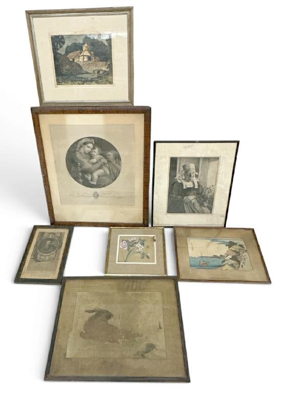 (7) older prints from estate of Artist Franklin Zell Heuston, from their estate archives, includes (1 of 8)