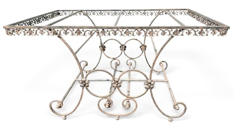 Large decorative iron French table base, from fine home in Hudson Valley ( no top ), nice condition, (1 of 2)