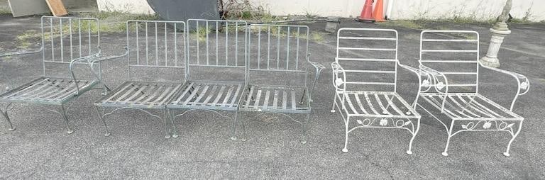 (6) pcs. Vintage iron outdoor furniture, to include (3) pc. Settee, (2) arm chairs & (2) single (1 of 4)