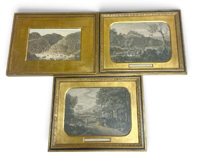 (3) early framed European hand colored engravings, from nice estate, good overall condition. In nice (1 of 7)