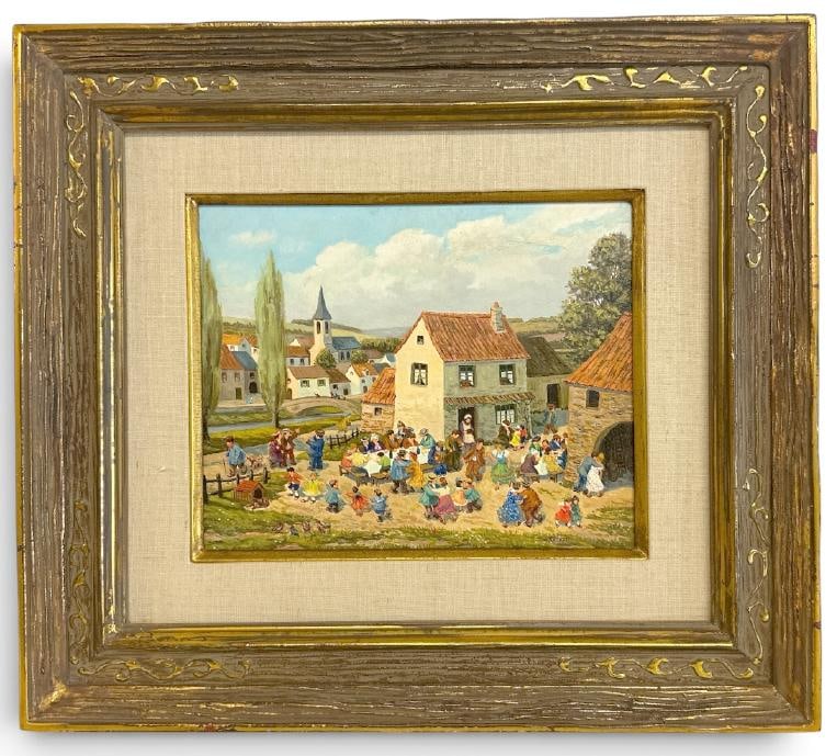 JEAN AXATARD ( French ) o/b country town landscape, signed bottom right, information on back as (1 of 5)
