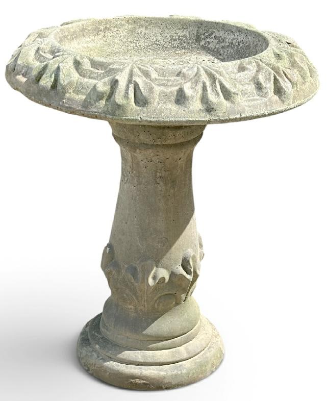Nice vintage concrete (2) part birdbath in very nice condition, from local garden in Hudson Valley. (1 of 3)