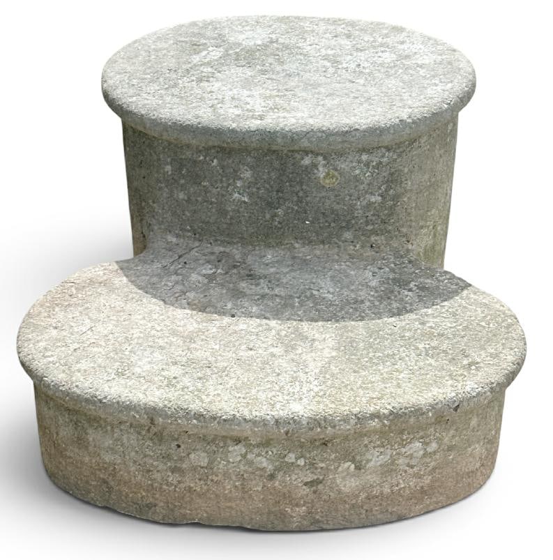 Wonderful 19th c stone carriage step with heart on back, from Kingston, N.Y. fine estate, and in (1 of 6)