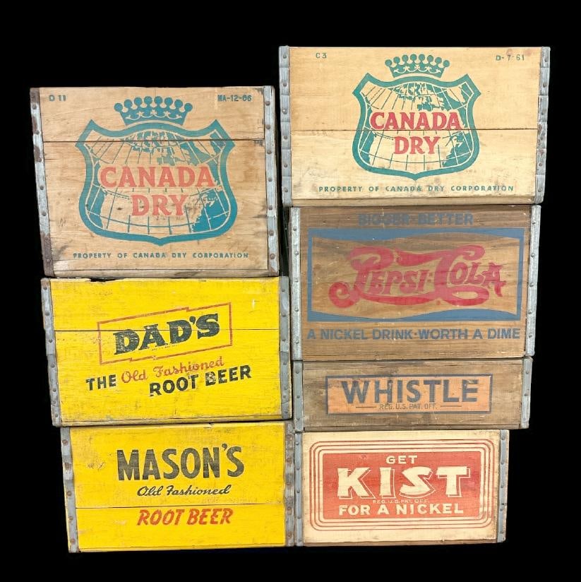 (7) old SODA advertising wood crates, nice overall condition, from local Hudson Valley home. (1 of 1)