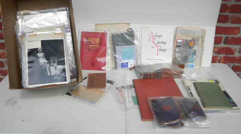 Big Box of Misc Ephemera: Big boxlot of misc ephemera including books, magazines, advertising, photographs, charts, calendars, stamps, souvenir programs, travel, fashion, stereo cards, and more, some in sleeves, some torn, cre