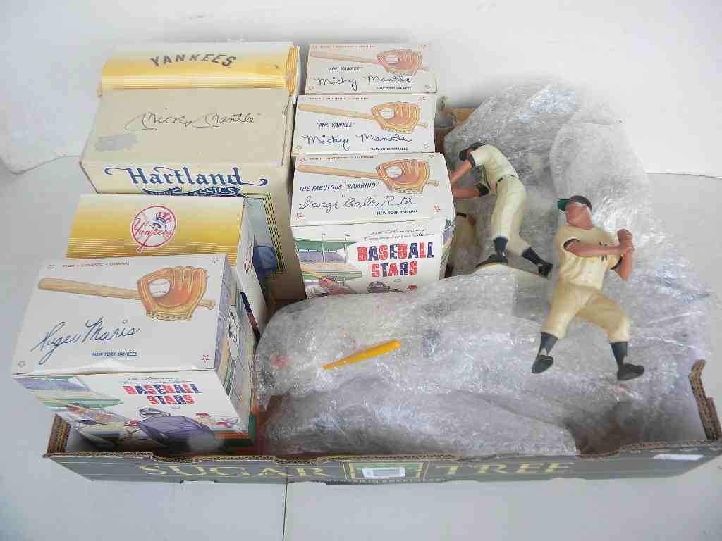 Lot of 15 25th Anniv Hartland Statue Baseball Figures: Lot of 15 25th Anniversary Hartland Statue baseball figures, 7 with boxes-includes 4Mantle, 2 Babe Ruth, 1 Roger Maris, no box-2 Yogi Berra, 1 Stan Musial, 2 Mickey Mantle, 1 Babe Ruth, 1 Ted Williams