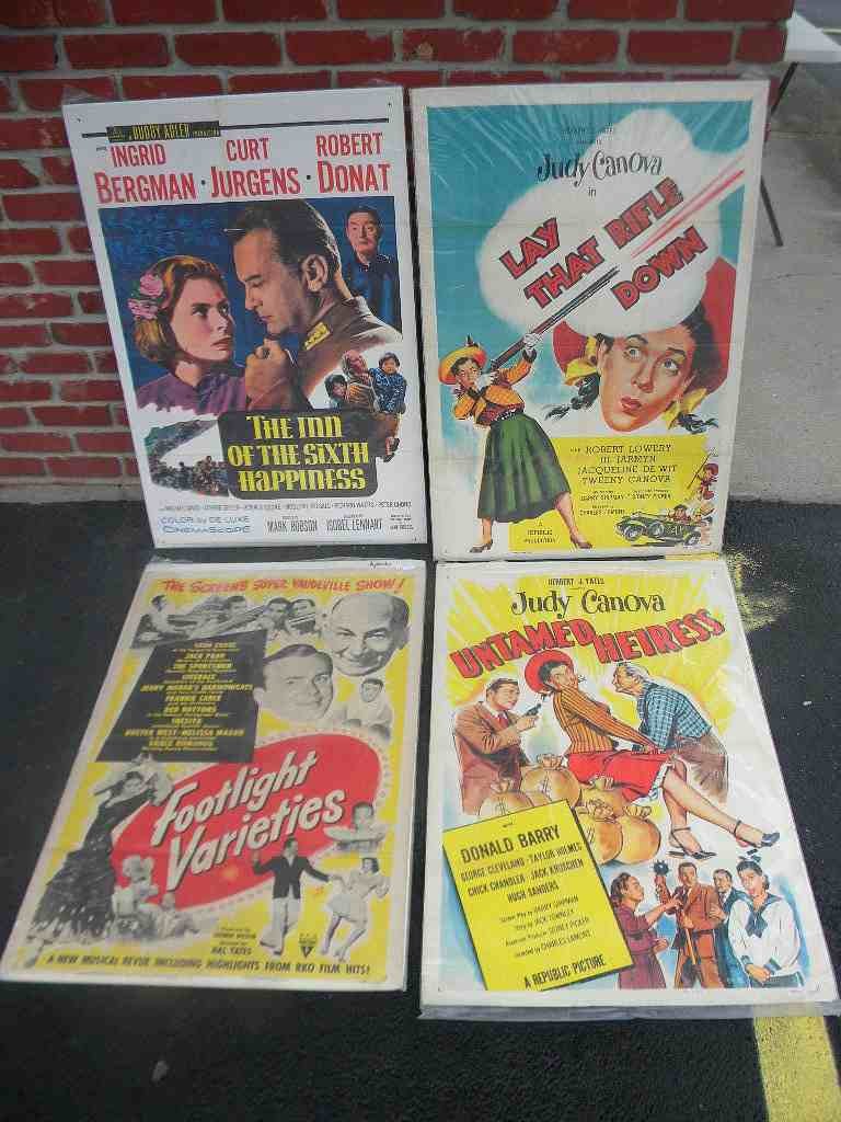 Lot of 6 1-Sheet 1950's-60's Movie Posters: Lot of 6 1-sheet 1950's - 60's movie posters including Footlight Varieteies, Untamed Heiress with Diana Canova, The Inn of the Sixth Happiness with Ingrid Bergman, Lay That Rifle Down, Whispering Smit