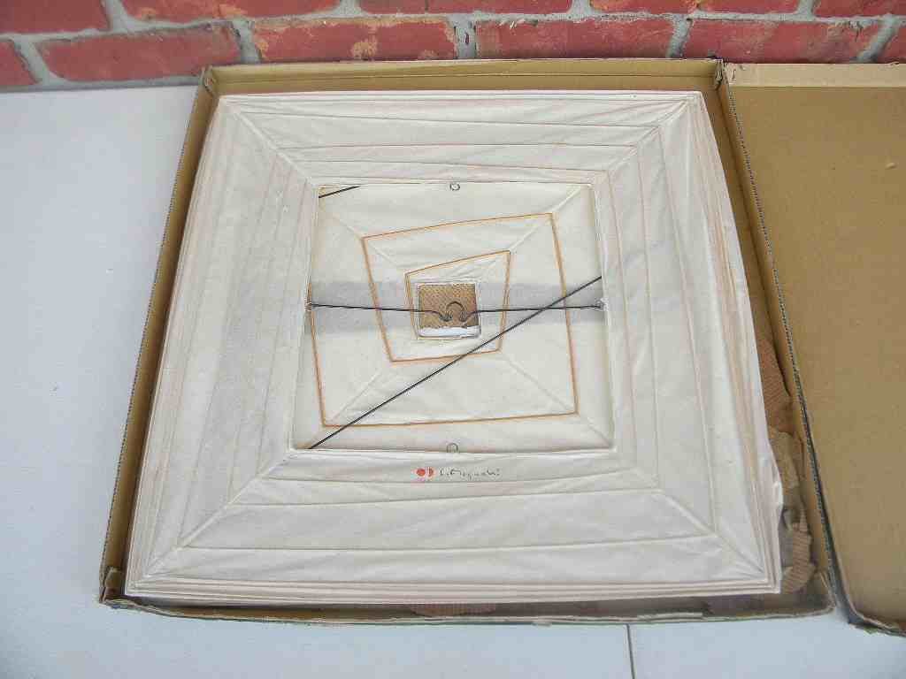 Isamu Noguchi Akari Light Sculpture #45X In Orig Box: Isami Noguchi Akari Light Sculpture #45X in original box in good condition, never used, signed on top of lamp, we believe it is of the period, mid century, please buy for what you think it is, as pict