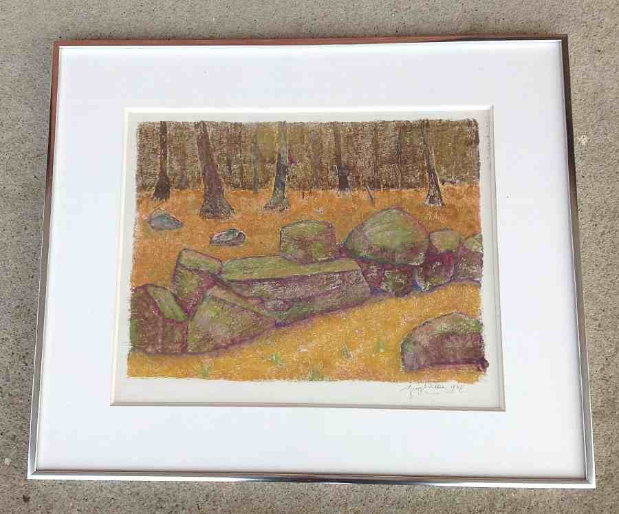 George BIDDLE (1885-1973) Monoprint Landscape 1967: George BIDDLE (1885-1973) Monoprint Landscape 1967, inscribed under his signature. Actual image measures 13" x 16". Nice condition. George Biddle (January 24, 1885 – November 6, 1973) was an America