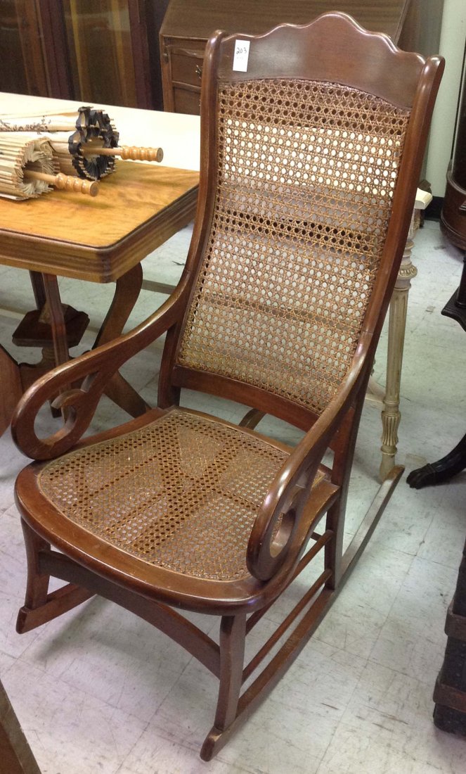 Large wicker seat rocker: Large wicker seat rocker 44"h