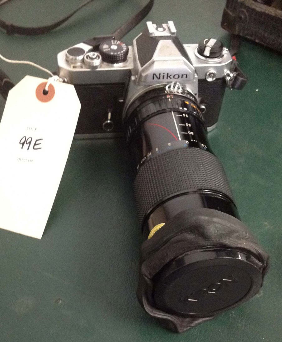 Nikon 35mm Camera: Nikon 35mm Camera, serial #FM2282019, w/Kiron Lens, rubber around lens is distorted, as pictured