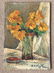 Impressionist o/b still life of flowers in vase