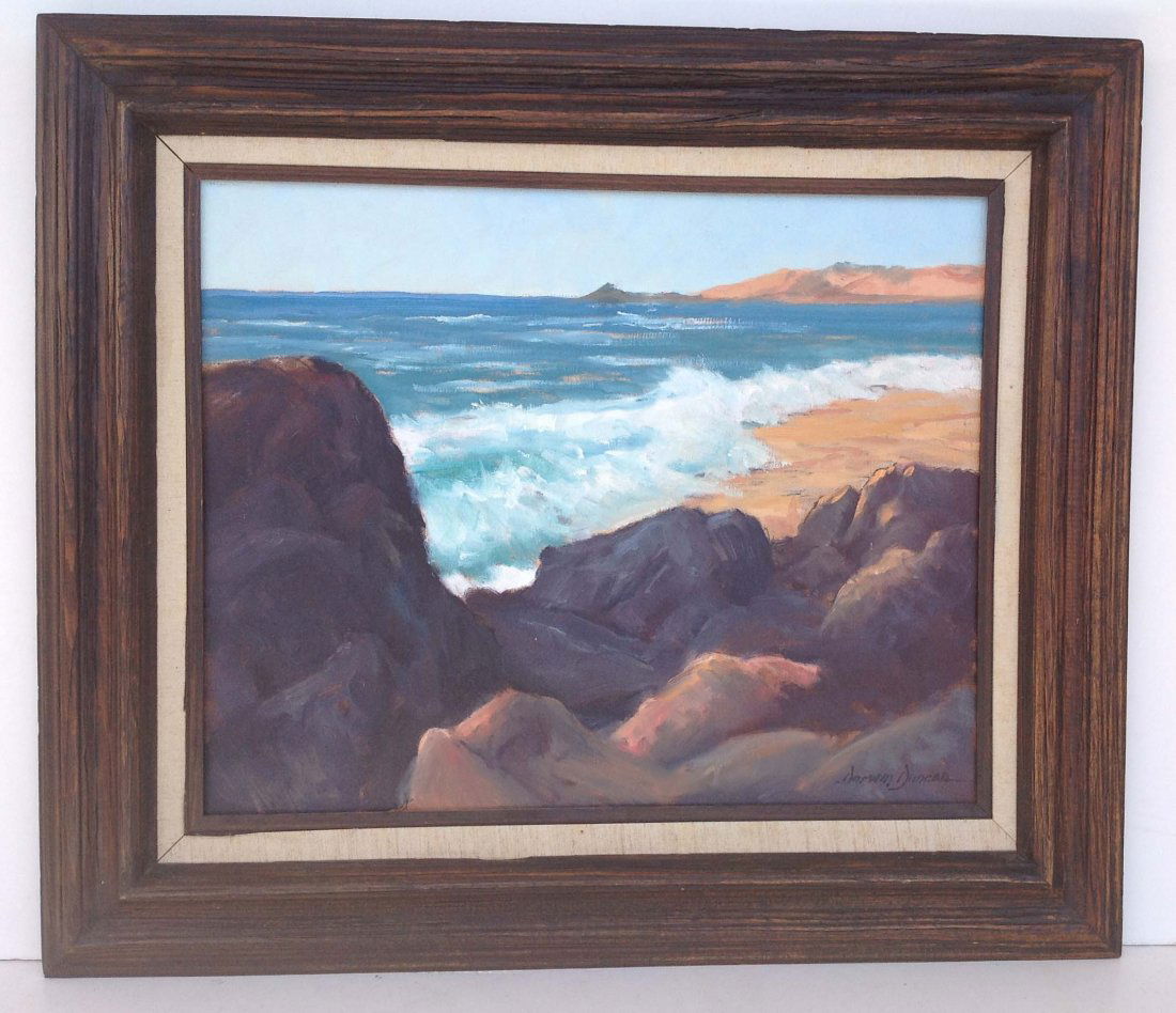 Darwin Duncan O/C seascape: Darwin Duncan O/C seascape, signed lower right canvas measures 16 x 20