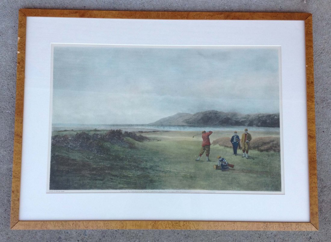 Early Golf Print: Early Golf Print, originally painted by Douglas Adams, Published by Henry Graves Co. London measures 15 x 23 1/2