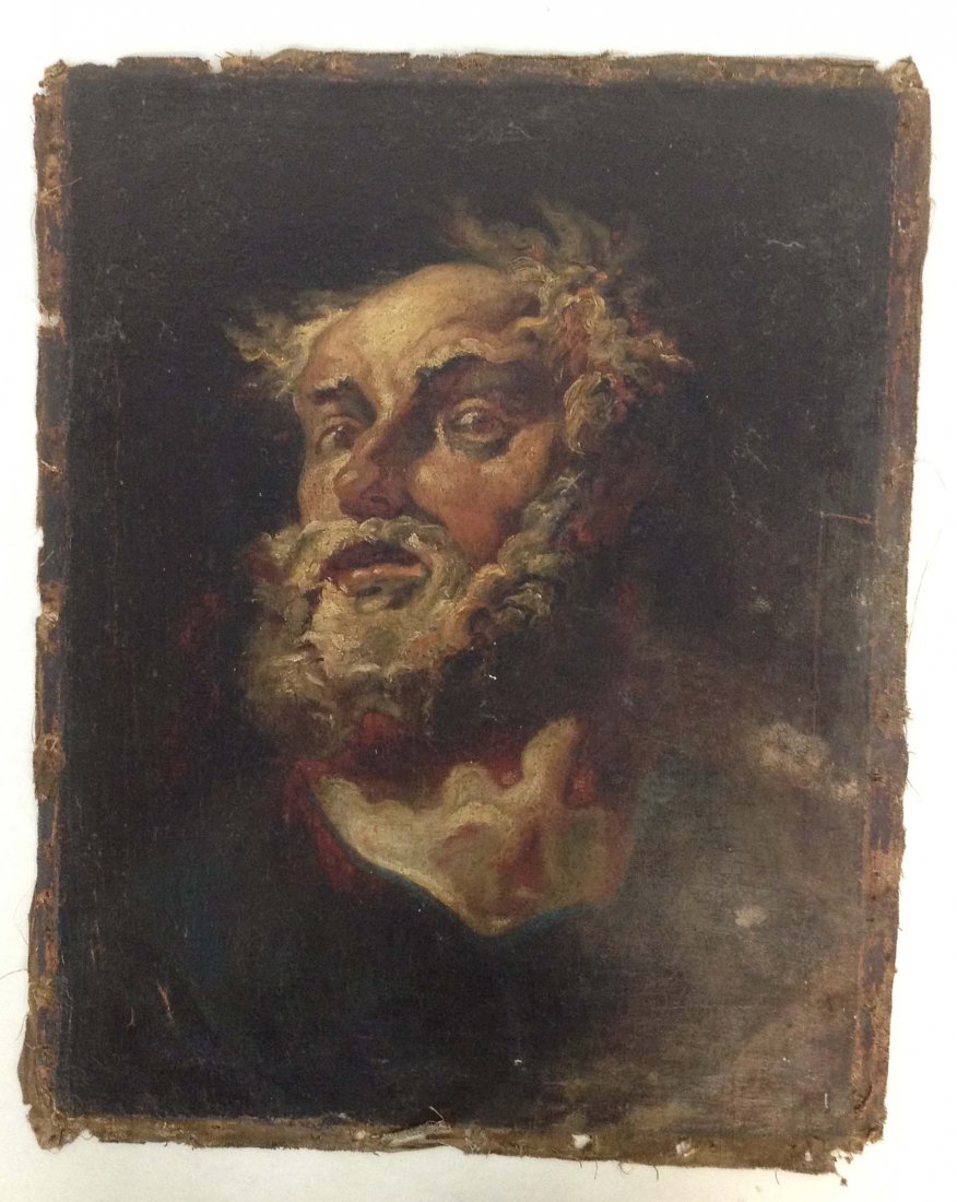 Early Flemish Portrait of Jose De Ribera appears to be: Early Flemish Portrait of Jose De Ribera appears to be 17th Century as found condition old relining of original canvas, canvas measures 22 x 17. The present owner is the only child of a Bergen-Belsen 