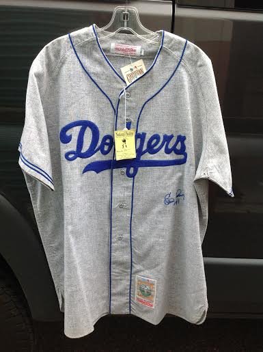 SIGNED CLEM LABINE BROOKLYN DODGERS COOPERSTOWN: SIGNED CLEM LABINE BROOKLYN DODGERS COOPERSTOWN COLLECTION JERSEY, FROM THE WALTER RICH ESTATE COLLECTION.