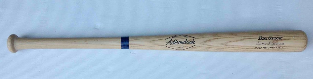 JACKIE ROBINSON ADIRONDACK BIG STICK BAT, 33 1/2" LONG,: JACKIE ROBINSON ADIRONDACK BIG STICK BAT, 33 1/2" LONG, FROM THE WALTER RICH ESTATE COLLECTION.