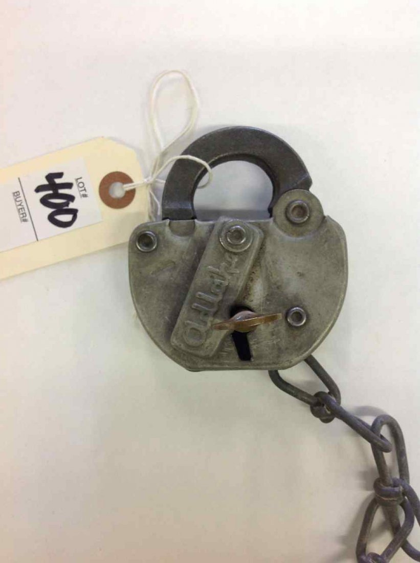 NEW YORK SUSQUEHANNA & WESTERN RR ADLAKE LOCK & KEY.: NEW YORK SUSQUEHANNA & WESTERN RR ADLAKE LOCK & KEY. FROM WALTER G. RICH ESTATE COLLECTION.
