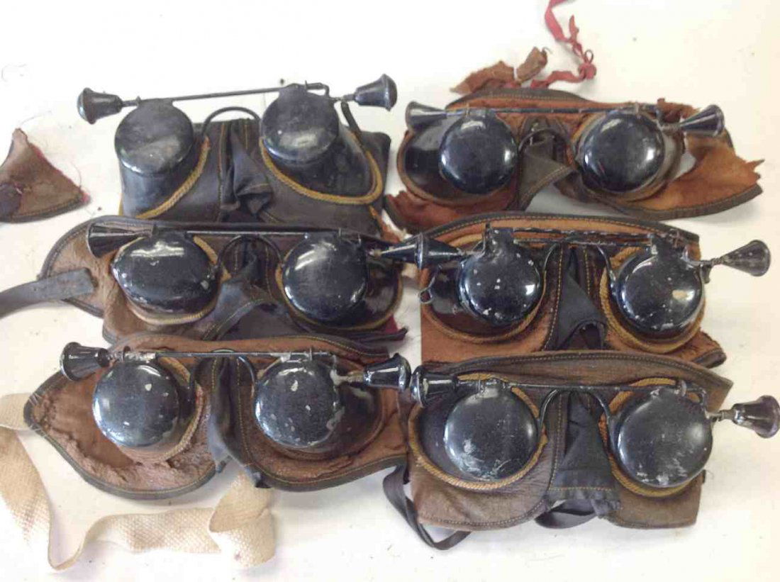 ODD FELLOW (6) CEREMONIAL GOGGLE STYLED GLASSES THAT: ODD FELLOW (6) CEREMONIAL GOGGLE STYLED GLASSES THAT LIFT UP TO OPEN AND CLOSE. FROM CLOSED SOUTHERN, N.Y. LODGE.