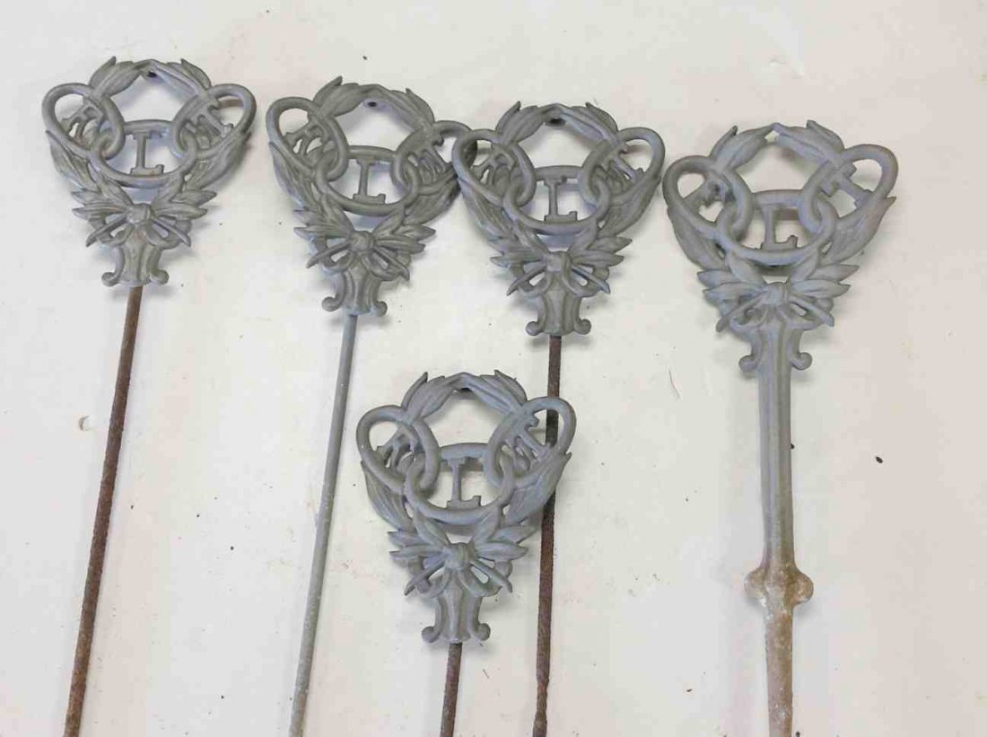 ODD FELLOW (5) CAST ALUMINUM GRAVE MARKERS (?) ON IRON: ODD FELLOW (5) CAST ALUMINUM GRAVE MARKERS (?) ON IRON STICKS, FROM CLOSED LODGE IN SOUTHERN, N.Y.