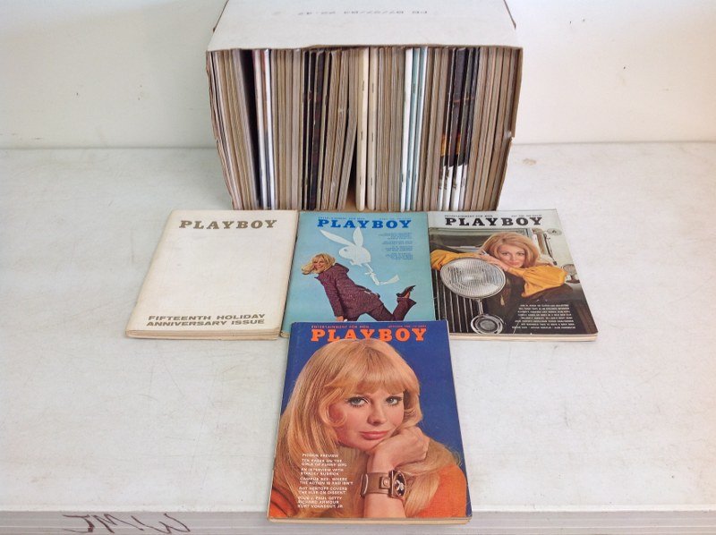 PLAYBOY MAGAZINES 8/68- 6/69, OVER 40 ISSUES, GOOD TO: PLAYBOY MAGAZINES 8/68- 6/69, OVER 40 ISSUES, GOOD TO VERY GOOD CONDITION, SOME DUPLICATES, FROM COLLECTION