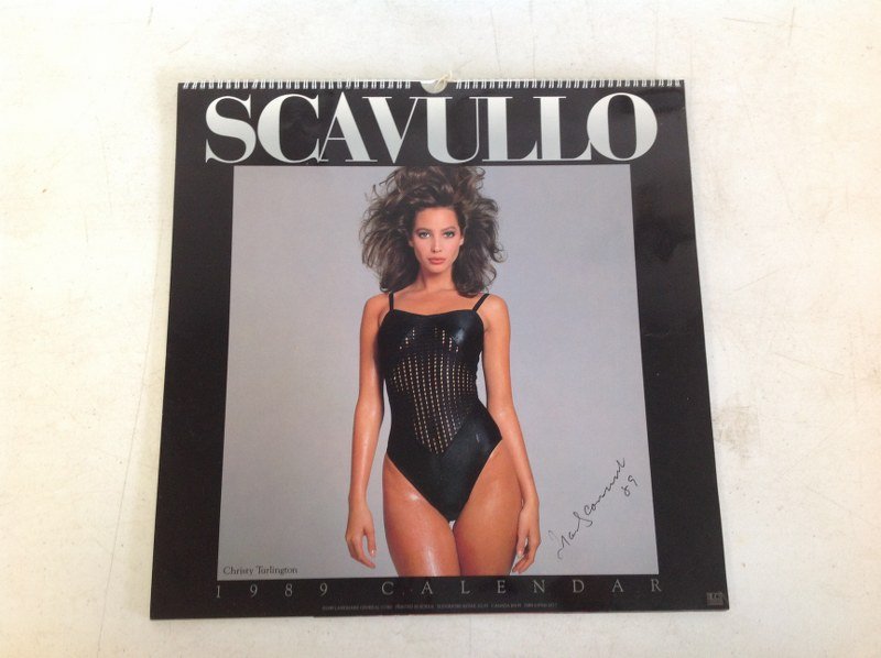 SCAVULLO 1989 SIGNED CALENDAR, INCLUDES GRACE JONES,: SCAVULLO 1989 SIGNED CALENDAR, INCLUDES GRACE JONES, MADONNA, CINDY CRAWFORD, CHRISTY TURLINGTON AND OTHERS, AS PICTURED