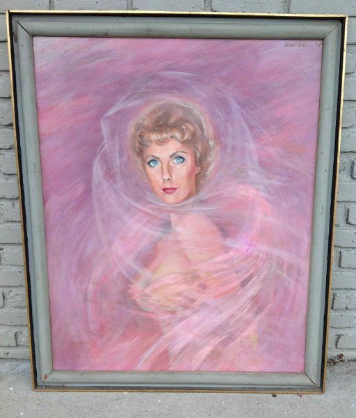 IRWIN GLASS O/B PORTRAIT OF BETSY von FURSTENBERG,: IRWIN GLASS O/B PORTRAIT OF BETSY von FURSTENBERG, DATED 1954. MEASURES 42" X 34". FROM ESTATE IN WESTCHESTER COUNTY.