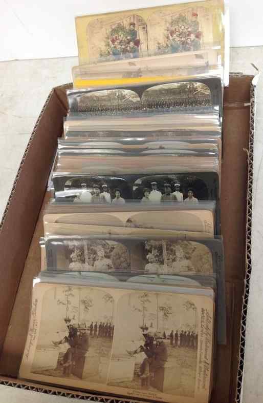 (44) STEREO CARDS REAL PHOTO MILITARY VIEWS, ALL FINE: (44) STEREO CARDS REAL PHOTO MILITARY VIEWS, ALL FINE CONDITION, IN SLEEVES.
