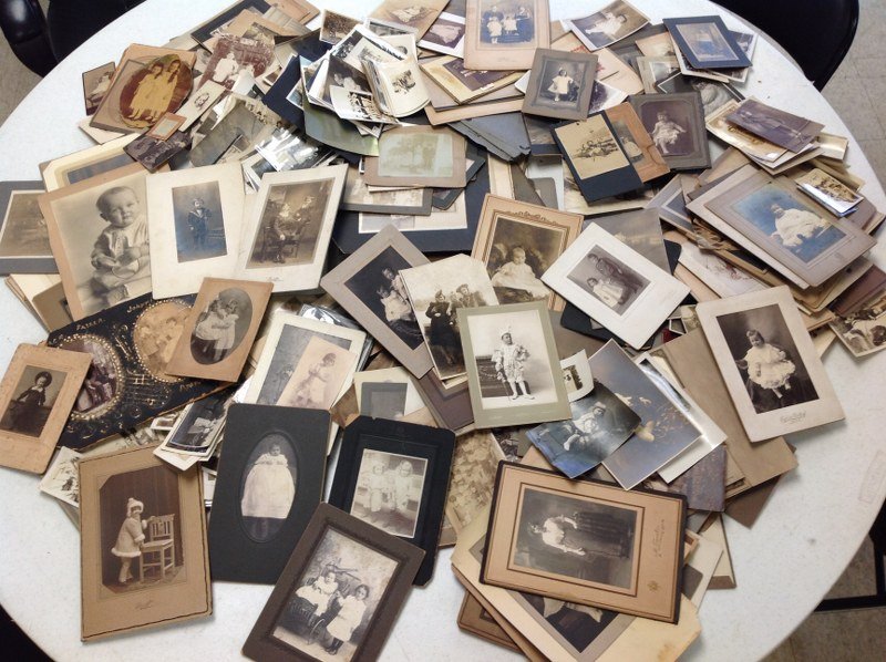 HUGE BOX OF EARLY PHOTOGRAPHS FROM MOST TURN OF CENTURY: HUGE BOX OF EARLY PHOTOGRAPHS FROM MOST TURN OF CENTURY TO 1950'S, MOST ARE EARLY. KIDS, PEOPLE, ANIMALS, KIDS AND TOYS, STREET SCENES, PORTRAITS, ETC. GREAT LOT FOR DEALER TO SORT OUT…..MANY HUNDED