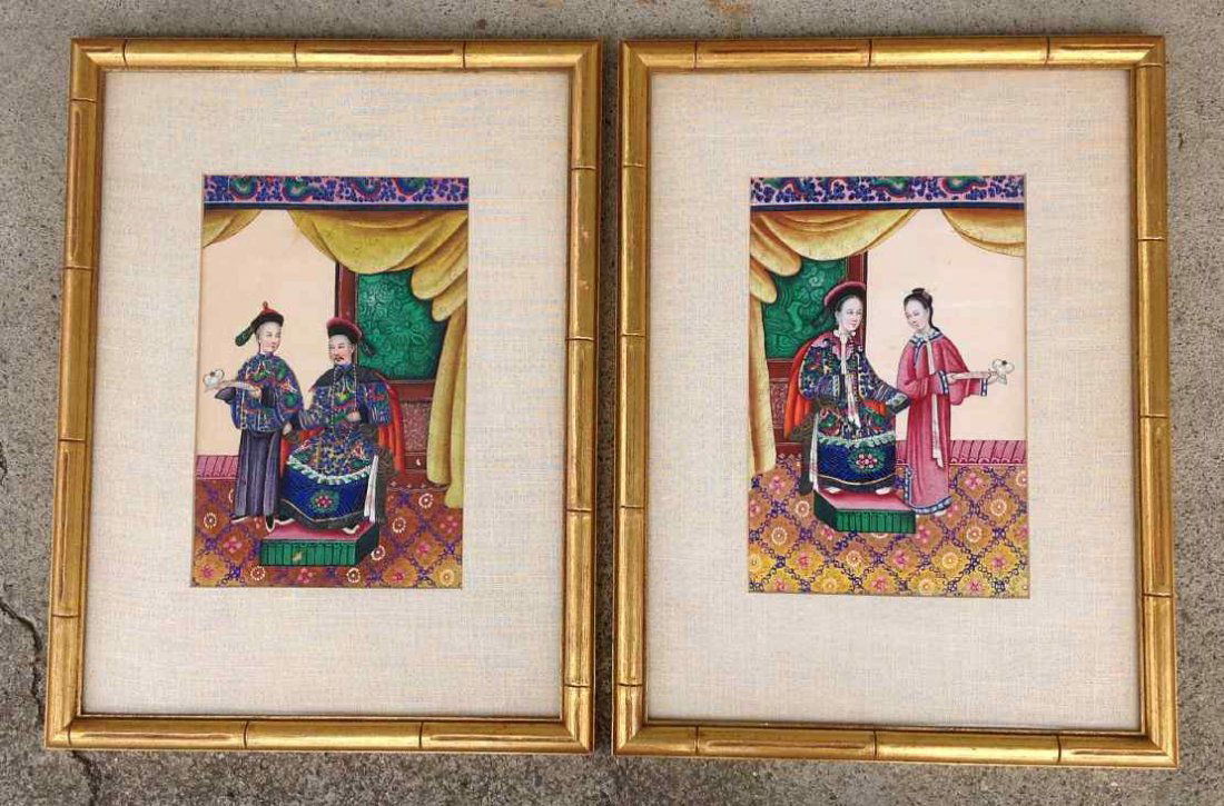 PAIR OF ASIAN HAND COLORED PRINTS IN MATCHING FRAMES,: PAIR OF ASIAN HAND COLORED PRINTS IN MATCHING FRAMES, FRAMES MEASURE 20" X 15", AS PICTURED