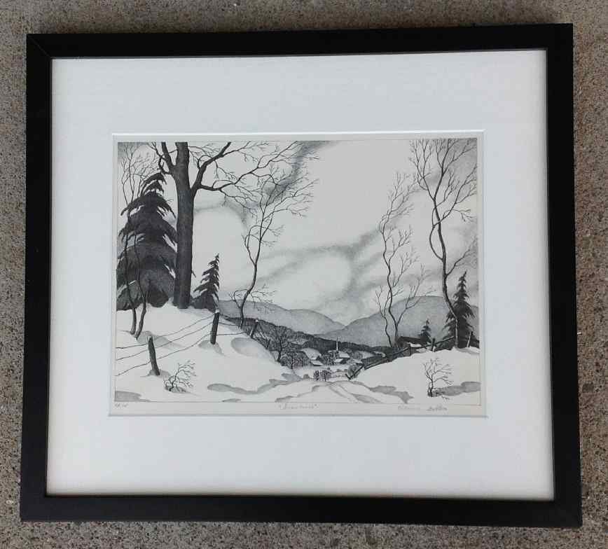 CLARENCE BOLTON SIGNED LITHO TITLED SNOWBOUND, EDITION: CLARENCE BOLTON SIGNED LITHO TITLED SNOWBOUND, EDITION 25, MEASURES 10" X 13 1/2", AS PICTURED