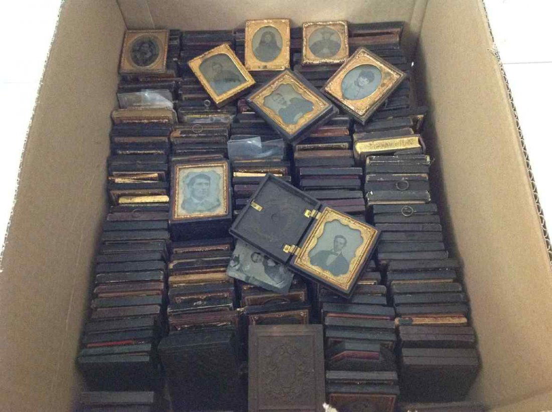 200 NINTH PLATE AMBROTYPES & TINTYPES, MOST IN HALF (1 of 1)