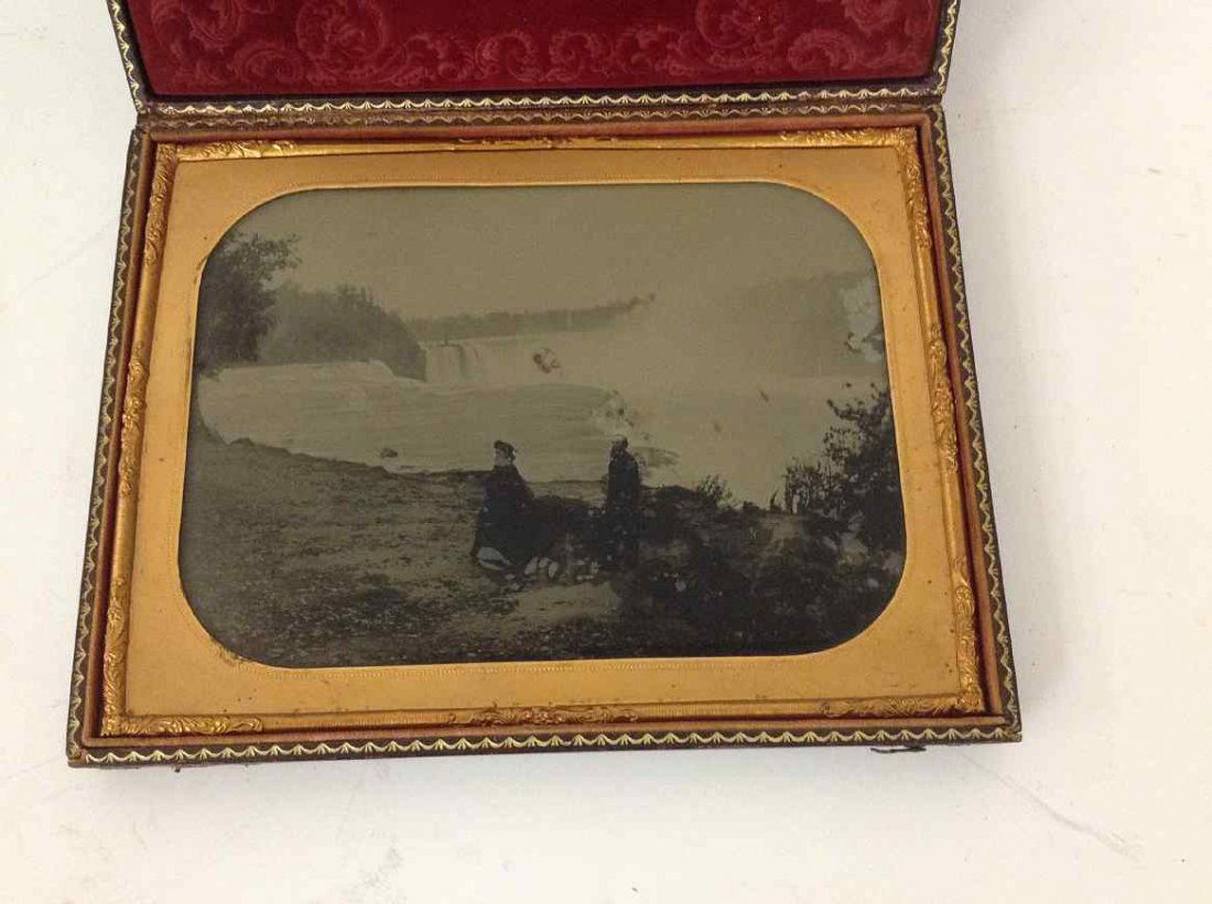 FULL PLATE AMBROTYPE OF NIAGARA FALLS IN FULL LEATHER (1 of 3)