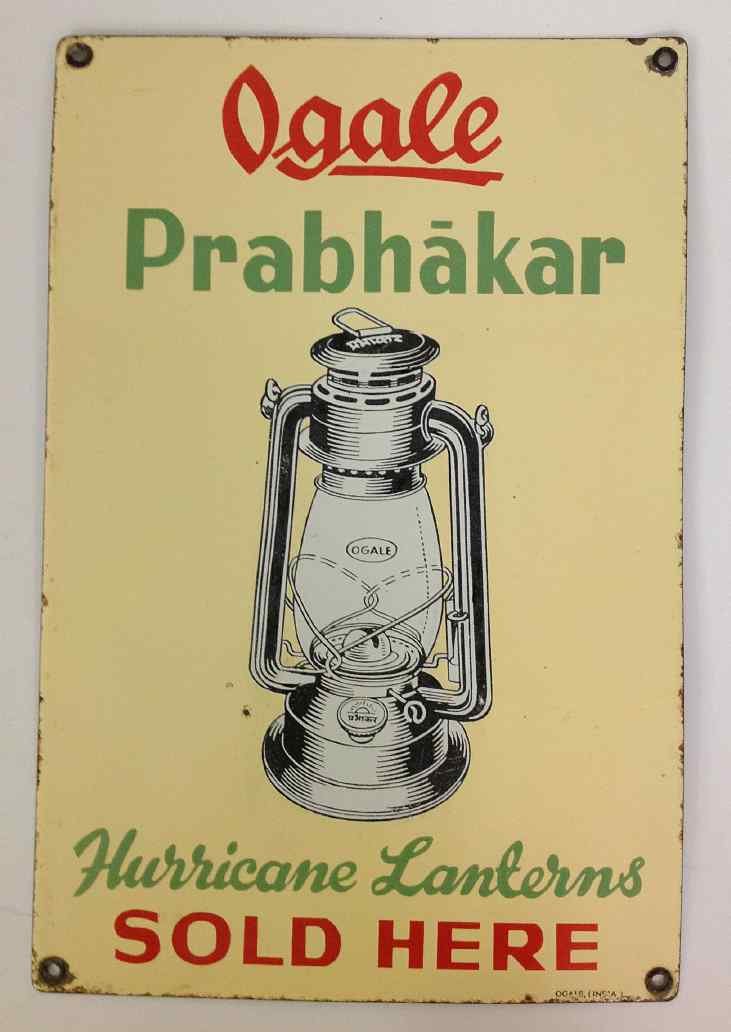 OGALE PRABHAKAR HURRICANE LANTERNS ENAMEL SIGN, FOR THE (1 of 1)