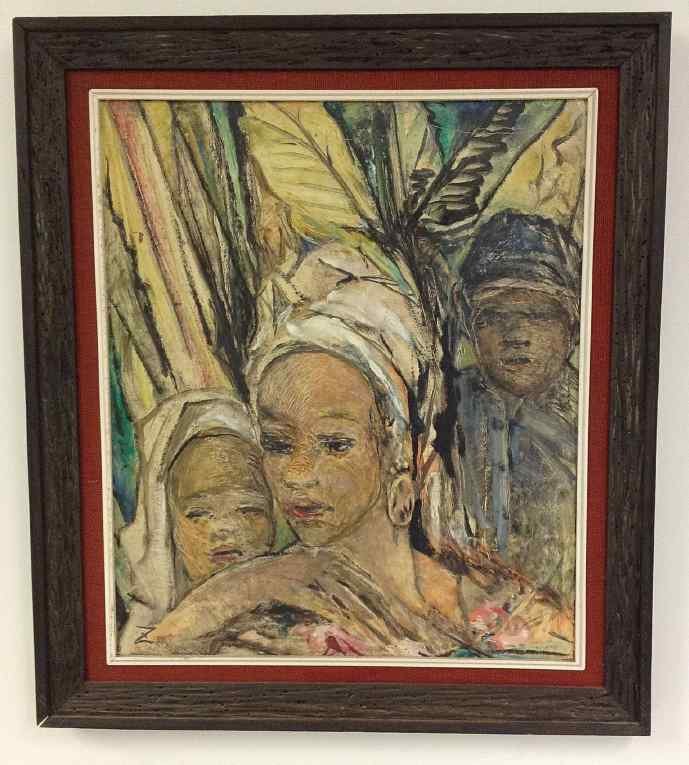 ZULMA PARKER STEELE HAITIAN O/B, 3 WOMEN, DATED 1957, (1 of 3)