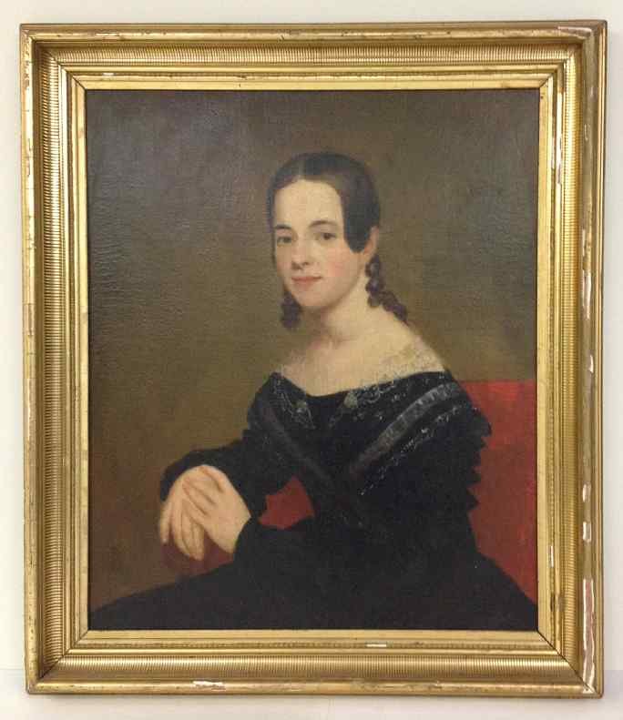 19TH CENTURY PORTRAIT OF YOUNG GIRL IN FANCY BLACK (1 of 2)
