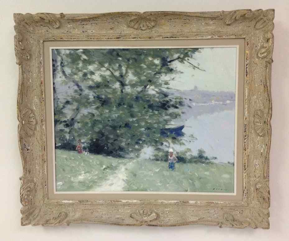 ANDRE GISSON O/C IMPRESSIONIST PEOPLE IN FIELD WITH (1 of 2)