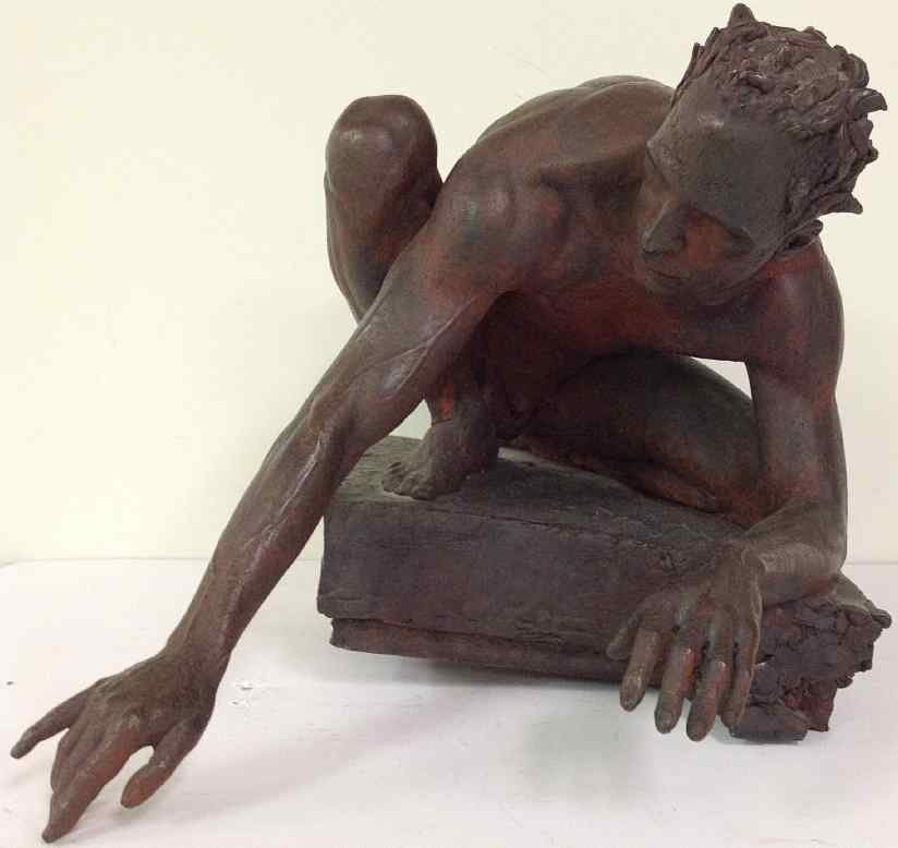 SABIN HOWARD BRONZE TITLED ARMOR SCULPTURE, MEASURES (1 of 7)