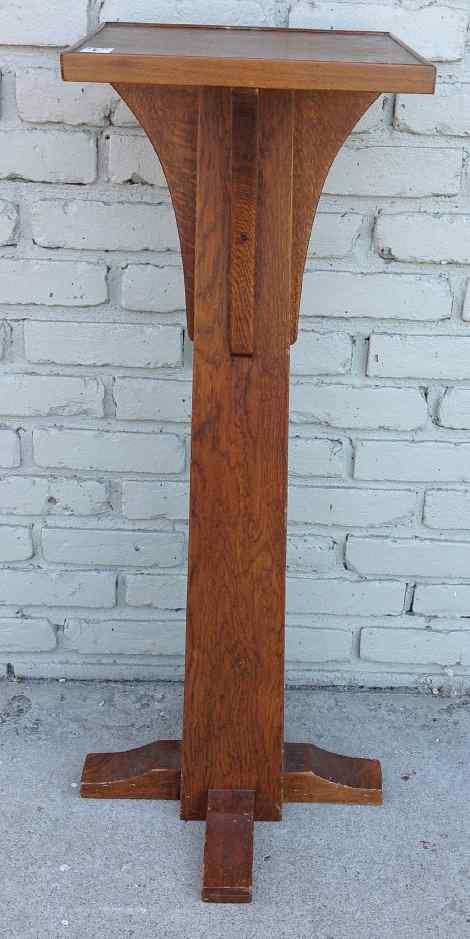 MISSION OAK 36" HIGH PEDESTAL, PEG CONSTRUCTION, TOP (1 of 1)