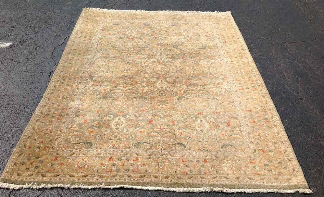 HANDMADE CONTEMPORARY ORIENTAL CARPET, MEASURES 110" X (1 of 3)