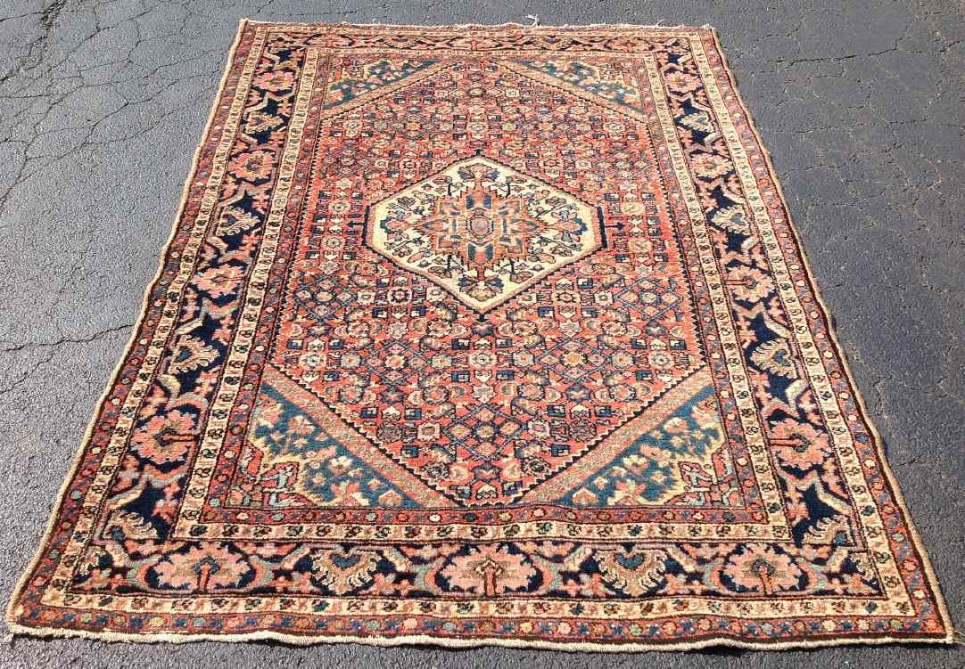 ANTIQUE 79 1/2" X 54" HANDMADE ORIENTAL RUG, NICE (1 of 3)