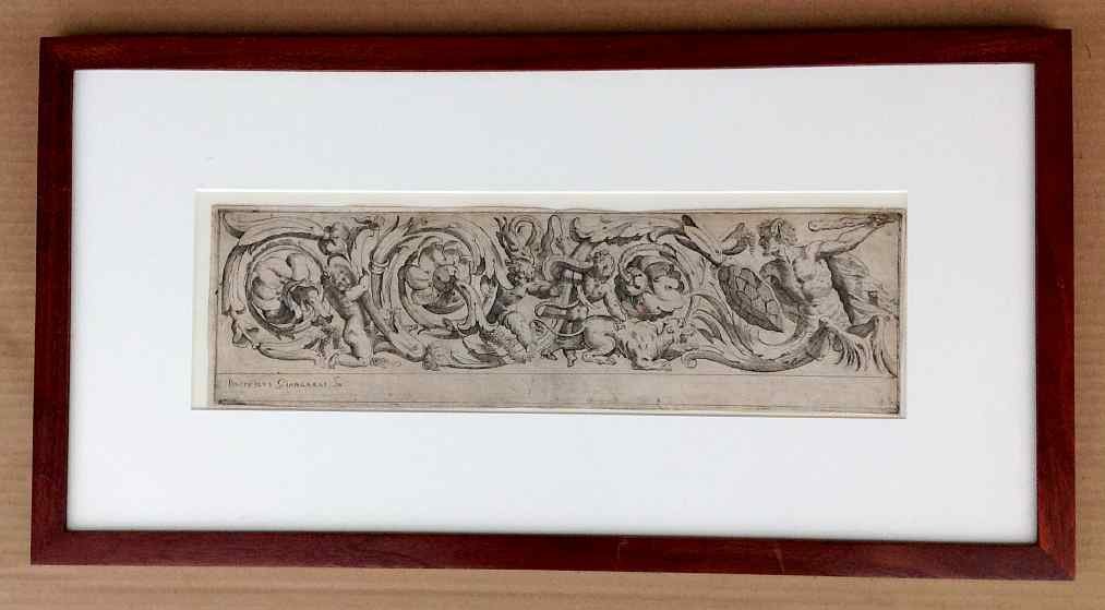 19TH CENTURY ITALIAN ORNAMENT PRINT, FRAMED AND MATTED. (1 of 3)